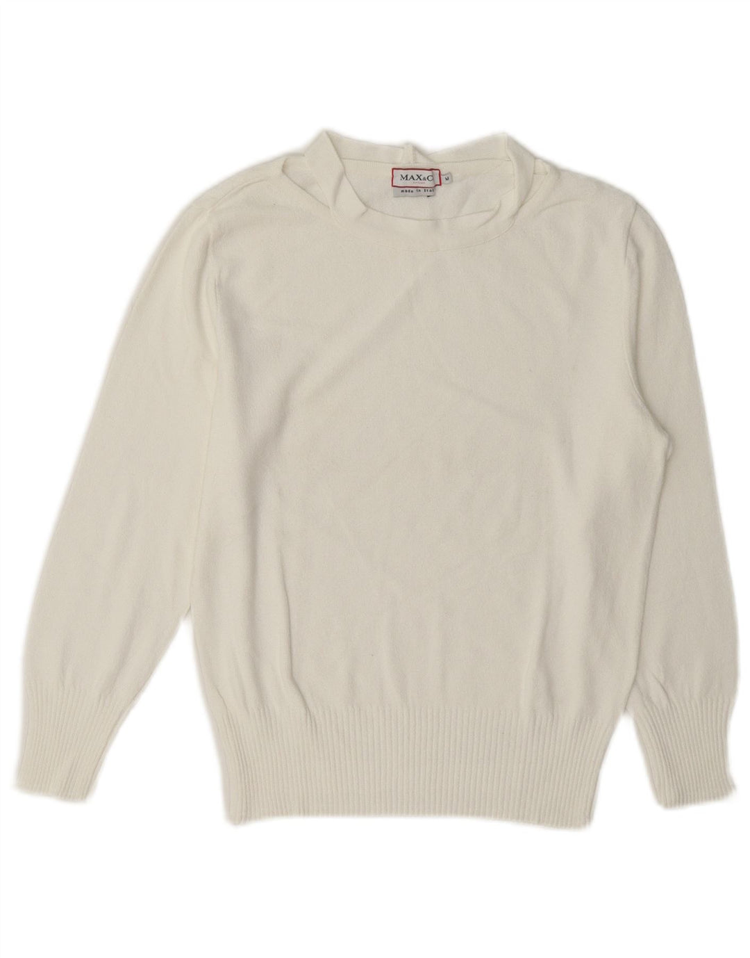 Max & Co. Womens Boat Neck Jumper Sweater UK 12 Medium White