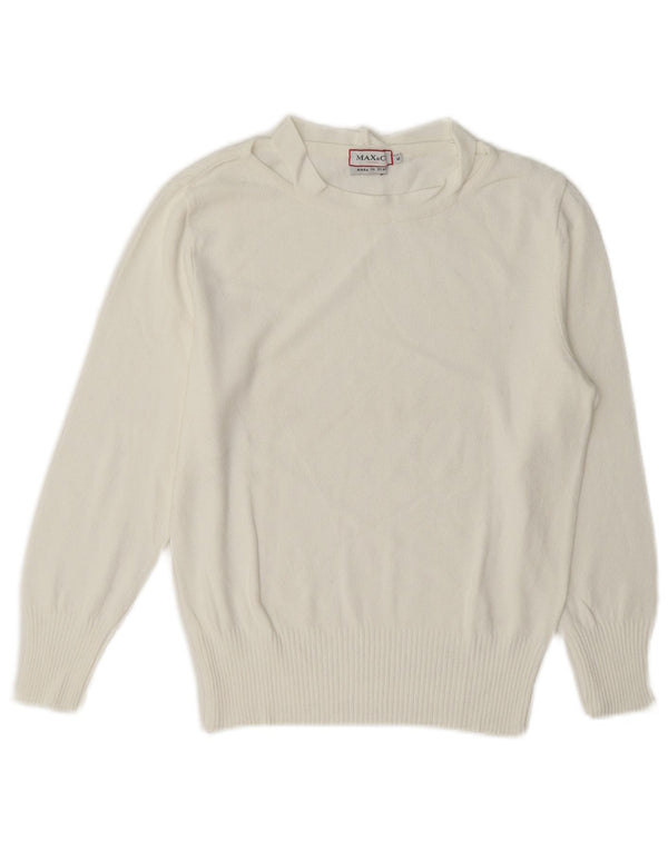 Max & Co. Womens Boat Neck Jumper Sweater UK 12 Medium White