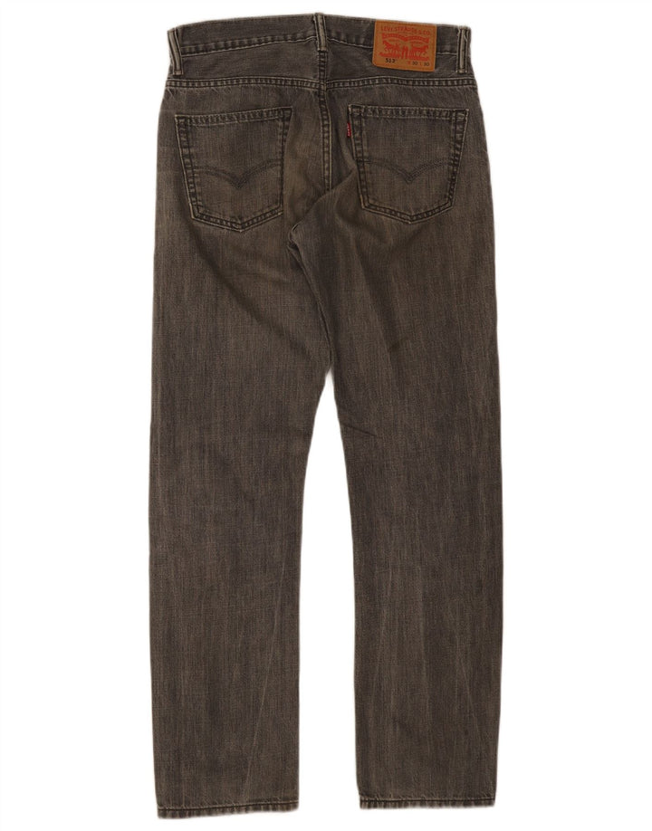 Levi's Mens 513 Straight Jeans W30 L30 Grey Cotton