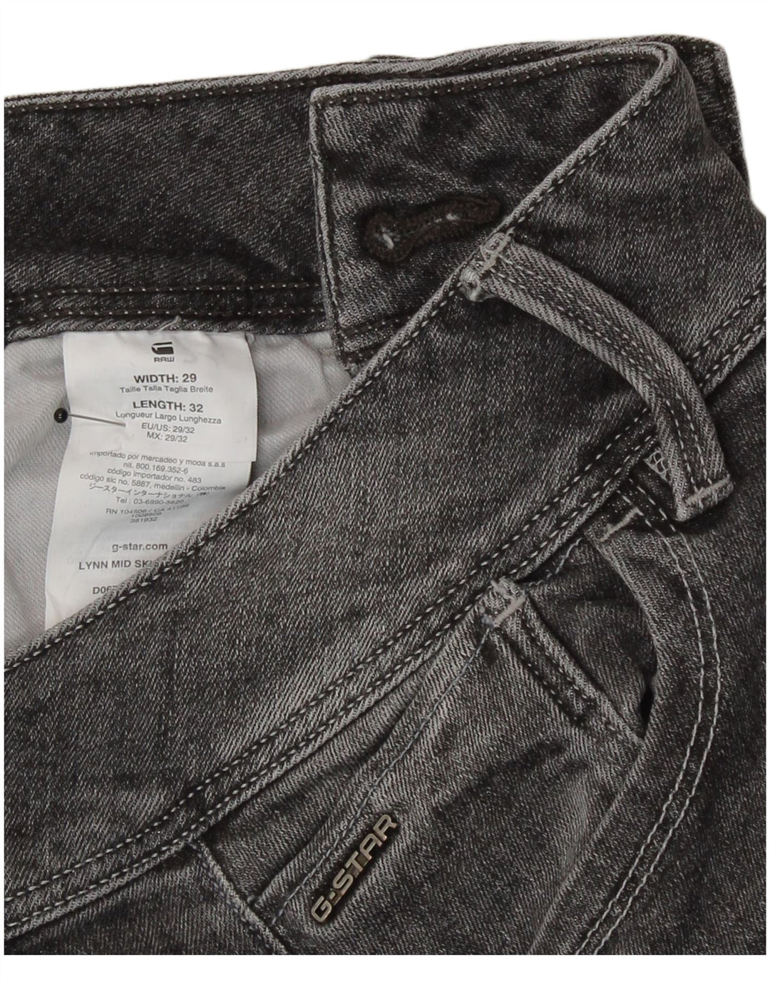 G-Star Womens Skinny Jeans W29 L32 Grey Cotton