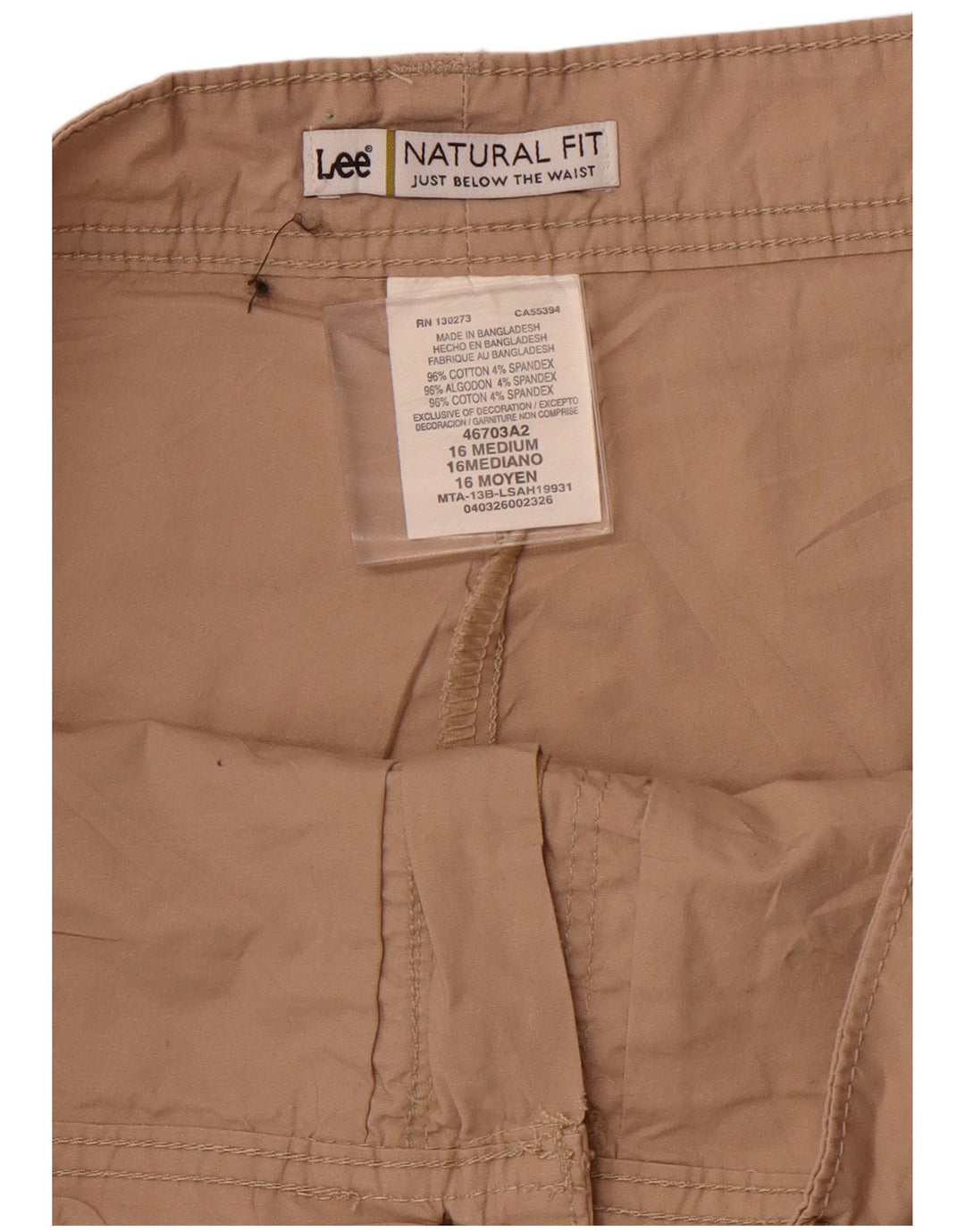 LEE Womens Mini Skort US 16 2XL Brown Cotton