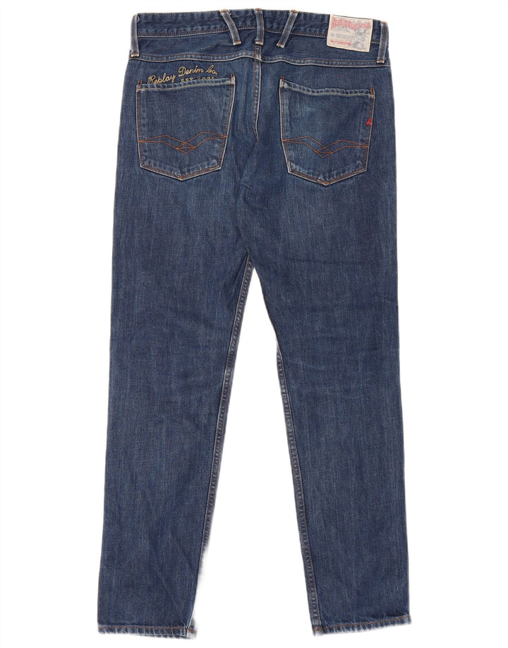 Replay Mens Slim Jeans W32 L32 Blue Cotton
