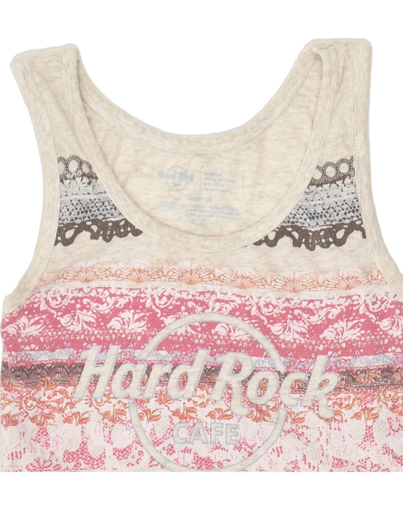 HARD ROCK CAFE Girls Istanbul Graphic Vest Top 9-10 Years Medium Beige | Vintage Hard Rock Cafe | Thrift | Second-Hand Hard Rock Cafe | Used Clothing | Messina Hembry 