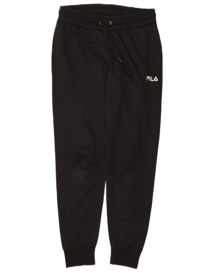 FILA Mens Tracksuit Trousers Joggers Small Black Polyester