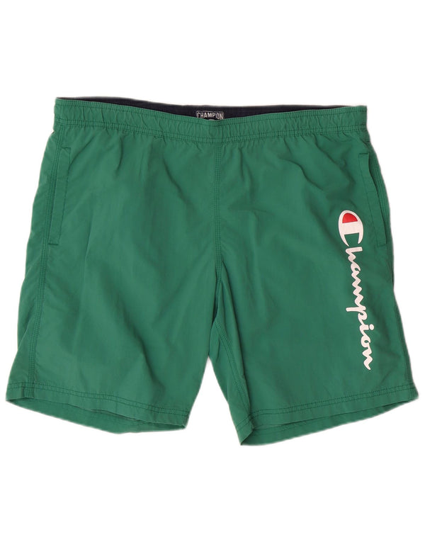 CHAMPION Mens Graphic Swimming Shorts Large  Green