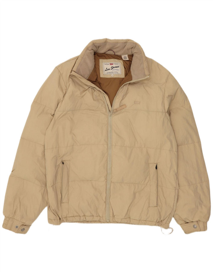 Levi's Mens Padded Jacket UK 38 Medium Beige Polyamide