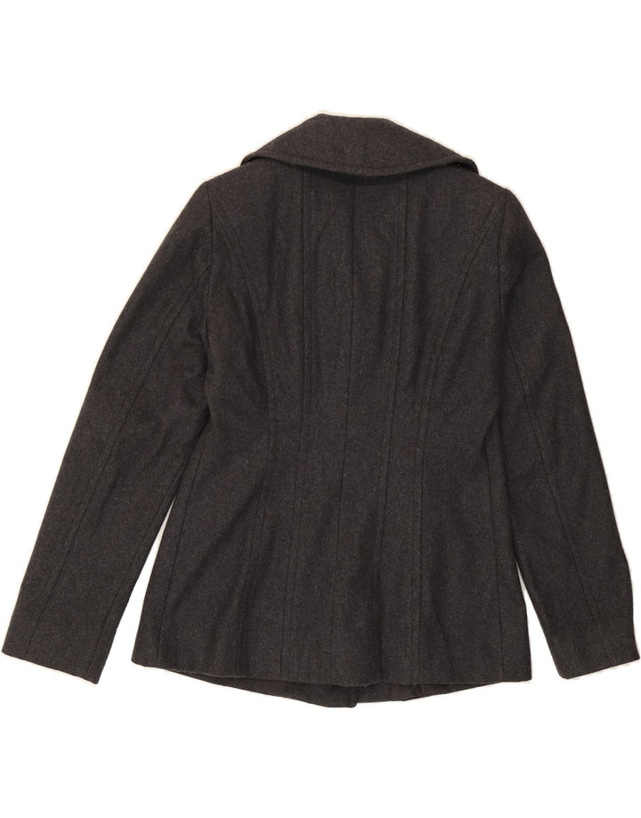 LONDON FOG Womens 3 Button Blazer Jacket UK 10 Small Grey Wool Vintage London Fog and Second-Hand London Fog from Messina Hembry 