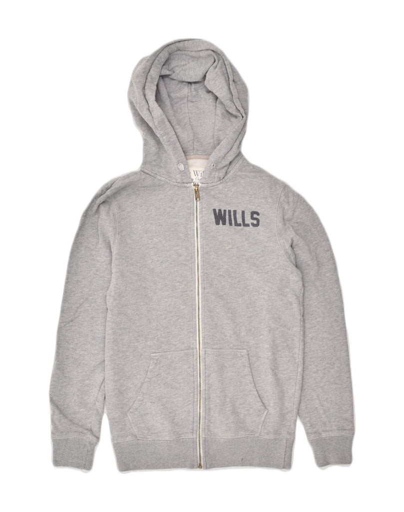 JACK WILLS Mens Graphic Zip Hoodie Sweater XS Grey Cotton | Vintage Jack Wills | Thrift | Second-Hand Jack Wills | Used Clothing | Messina Hembry 