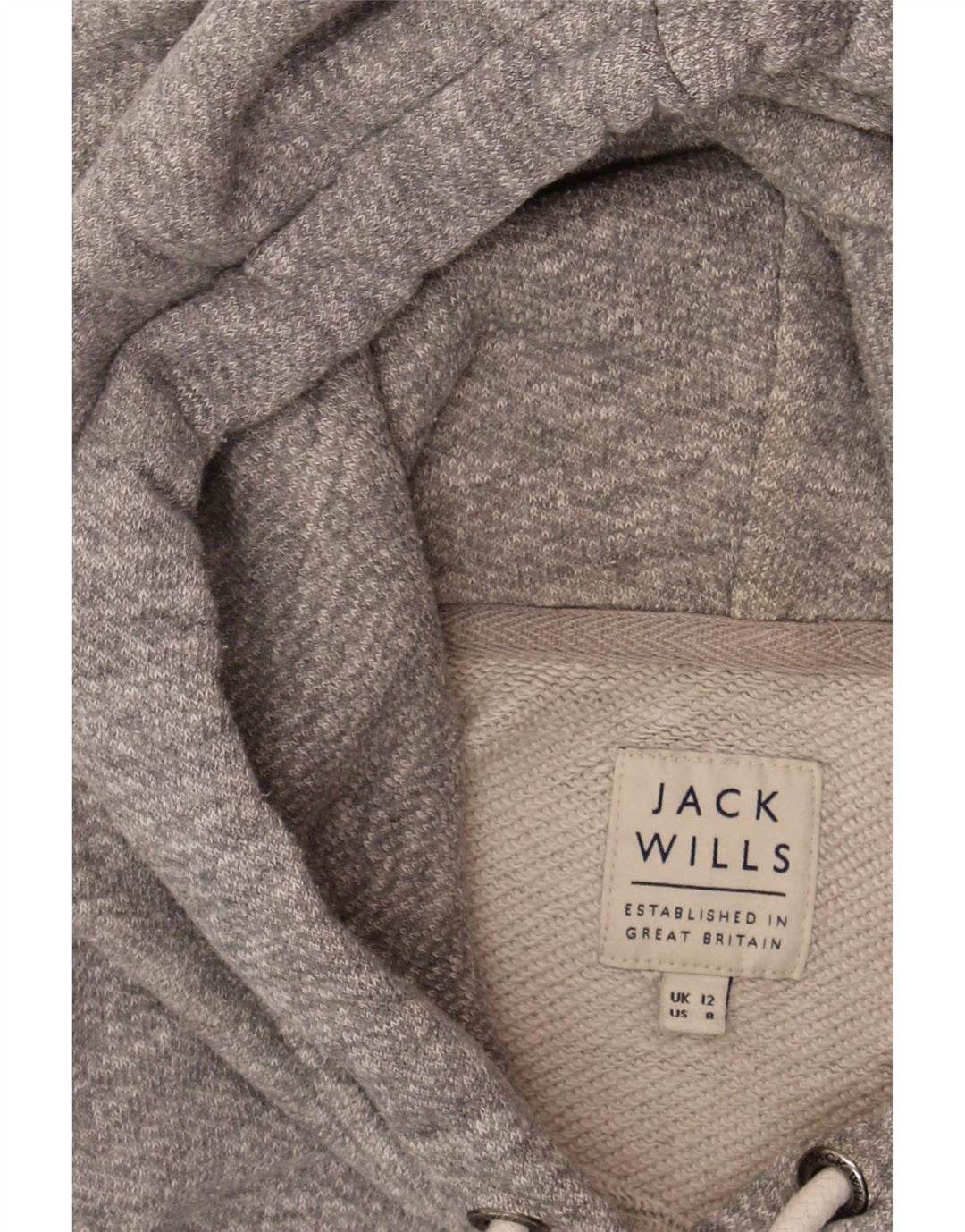 JACK WILLS Womens Oversized Hoodie Jumper UK 12 Medium Grey Cotton Vintage Jack Wills and Second-Hand Jack Wills from Messina Hembry 