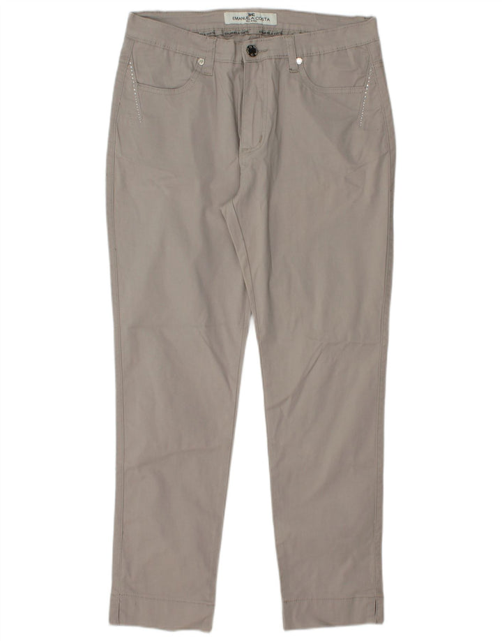 Emanuela Costa Womens Slim Casual Trousers  W30 L28 Grey Cotton