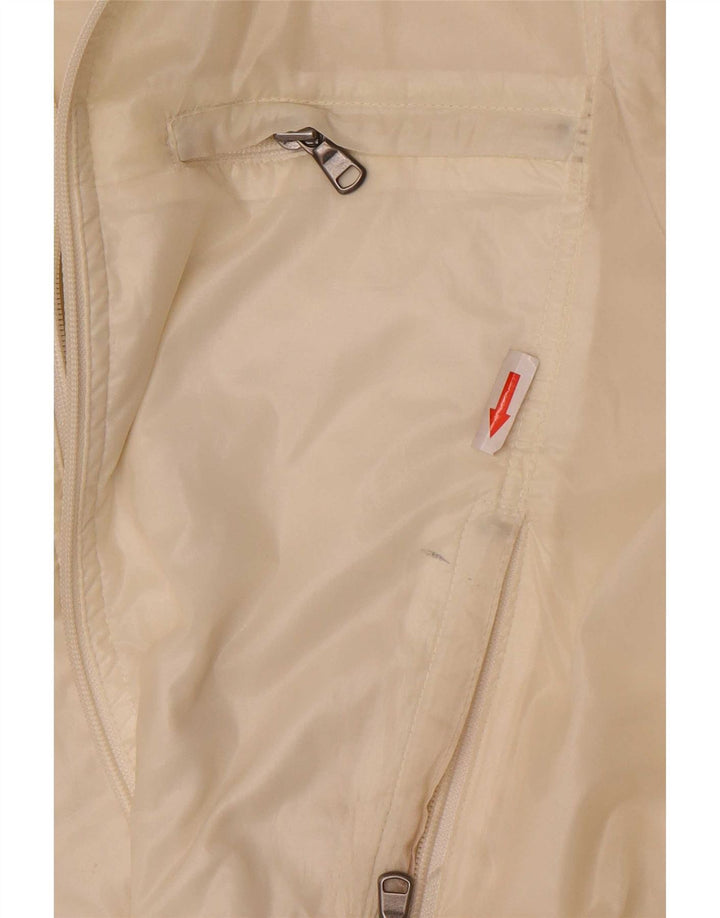 Calvin Klein Jeans Womens Bomber Jacket UK 16 Large Off White Polyamide