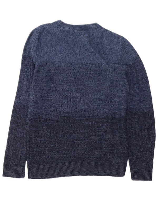 Jack & Jones Mens Crew Neck Jumper Sweater Medium Navy Blue Flecked Cotton