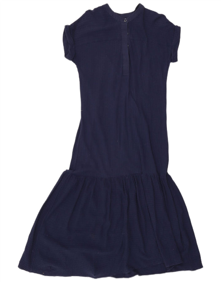 Jigsaw Womens Maxi Dress UK 10 Small Navy Blue Cotton