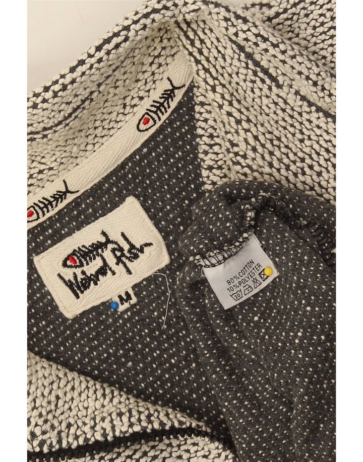 Weird Fish Mens Zip Neck Sweatshirt Jumper Medium Grey Flecked Cotton
