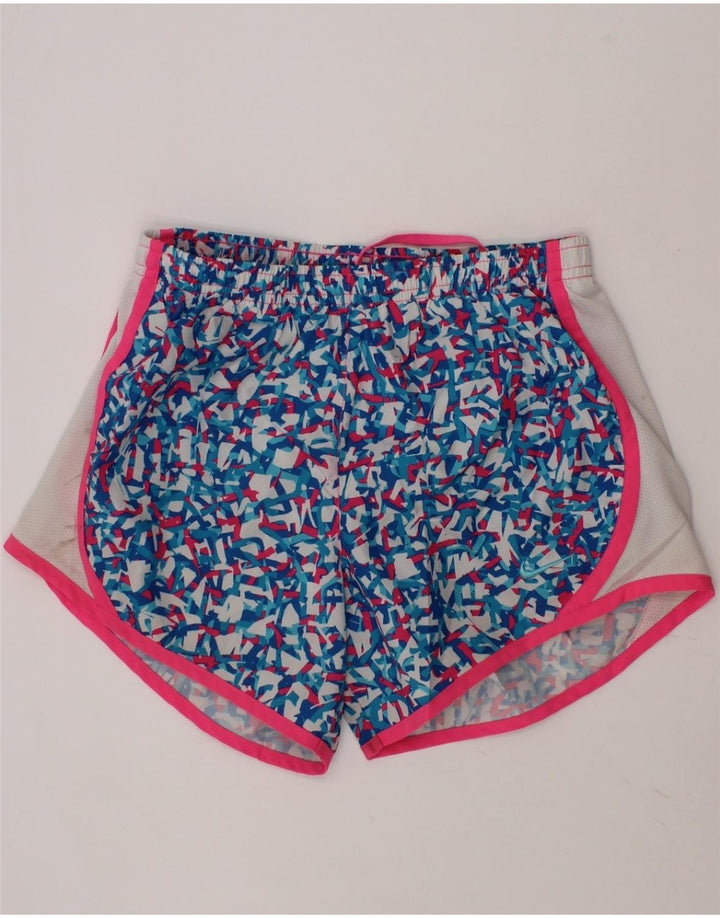 NIKE Boys Dri Fit Sport Shorts 12-13 Years Large Blue Geometric Polyester Vintage Nike and Second-Hand Nike from Messina Hembry 