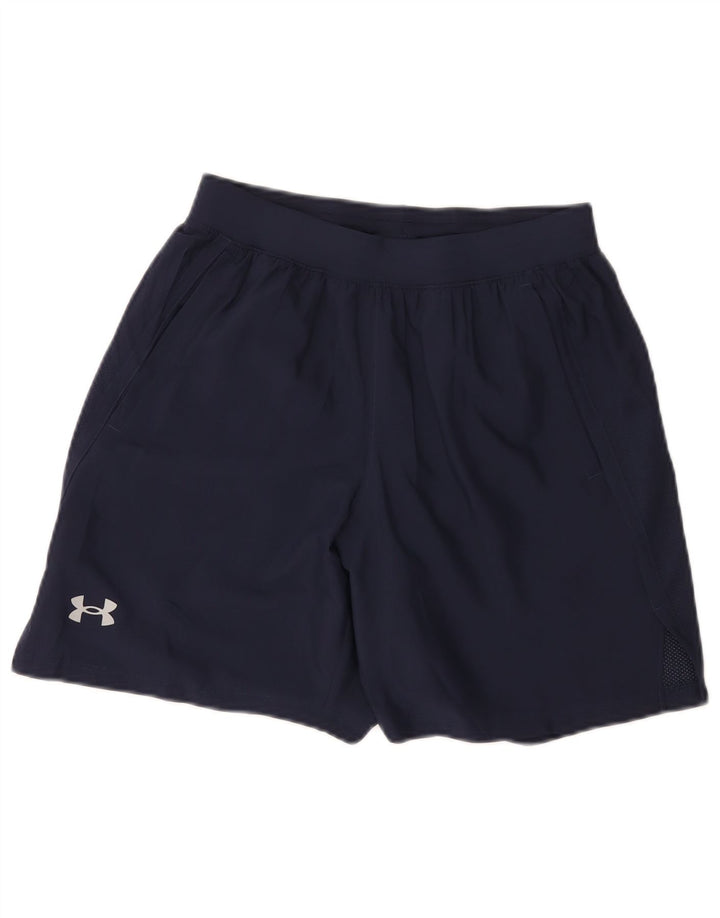Under Armour Womens Sport Shorts UK 10 Small  Navy Blue Polyester
