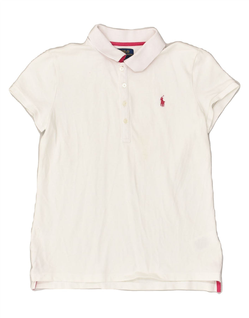 POLO RALPH LAUREN Girls Polo Shirt 15-16 Years XL  White Cotton | Vintage Polo Ralph Lauren | Thrift | Second-Hand Polo Ralph Lauren | Used Clothing | Messina Hembry 