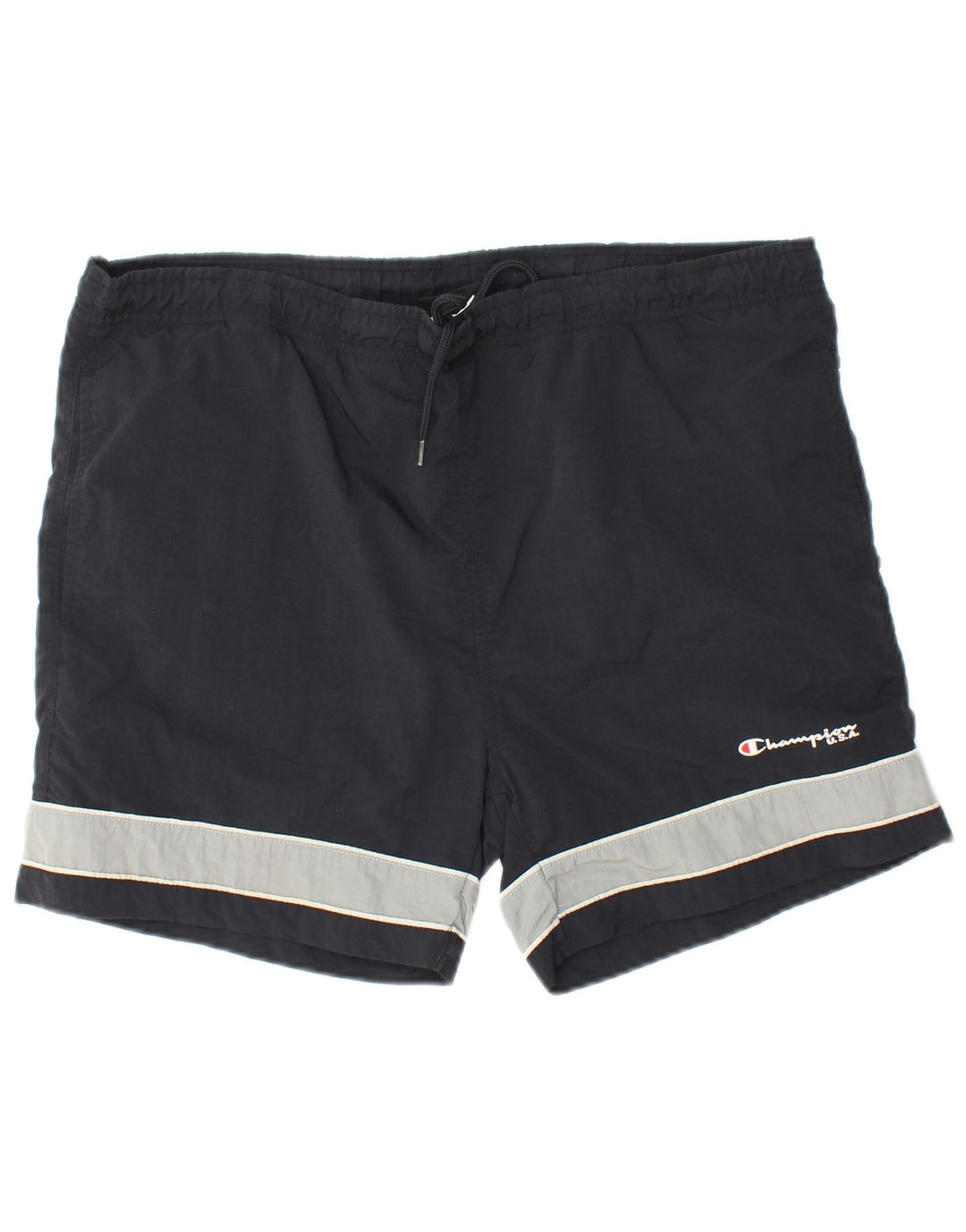 CHAMPION Mens Sport Shorts Large Black Colourblock Polyamide