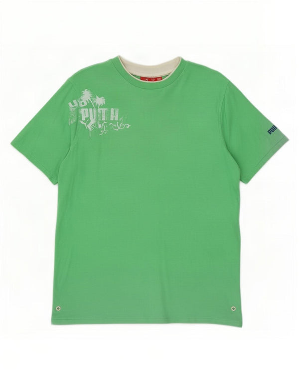 Puma Mens Graphic T-Shirt Top Small Green
