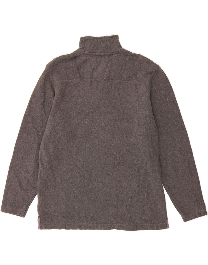 CREW CLOTHING Mens Zip Neck Sweatshirt Jumper Small Grey Cotton Vintage Crew Clothing and Second-Hand Crew Clothing from Messina Hembry 