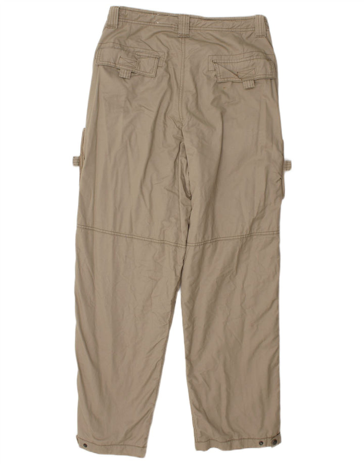 Eddie Bauer Mens Straight Cargo Trousers W33 L32 Beige Cotton