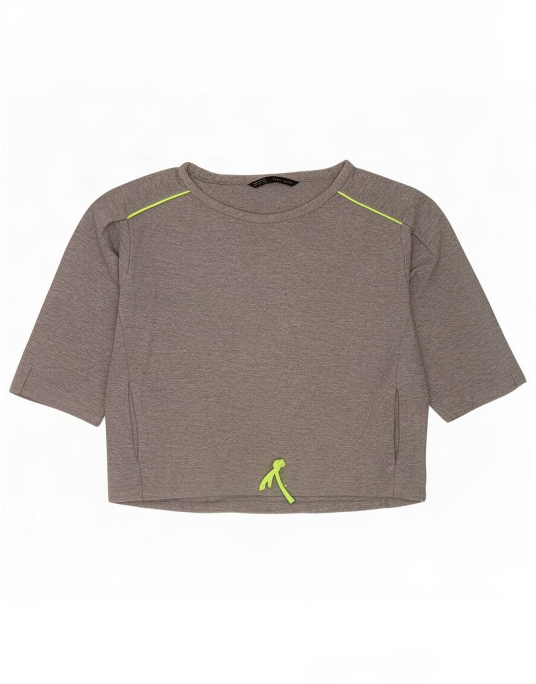 Zara Womens 3/4 Sleeve Sweatshirt Jumper UK 14 Medium Grey