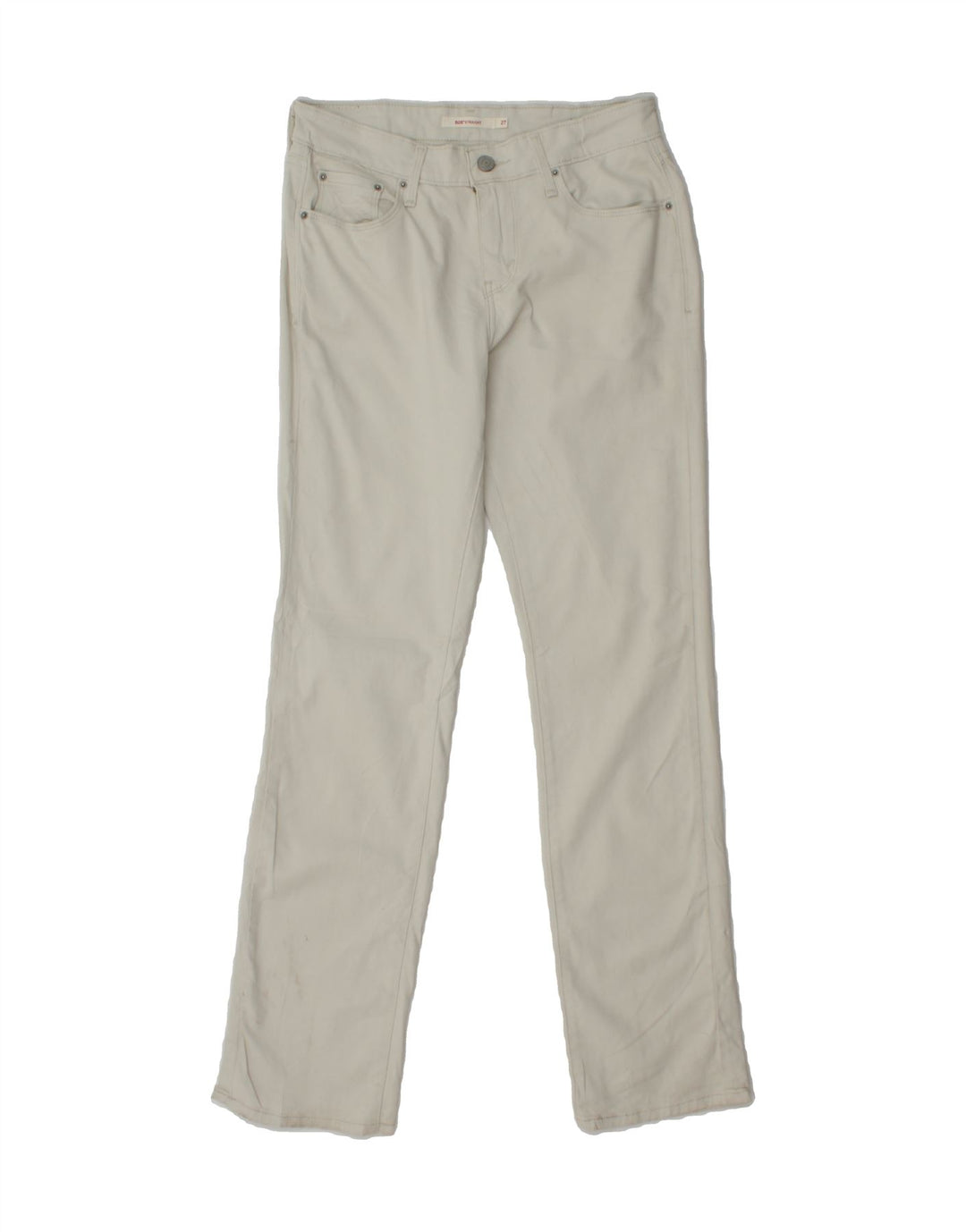 LEVI'S Womens 505 Straight Jeans W27 L31 White Cotton Vintage Levi's and Second-Hand Levi's from Messina Hembry 