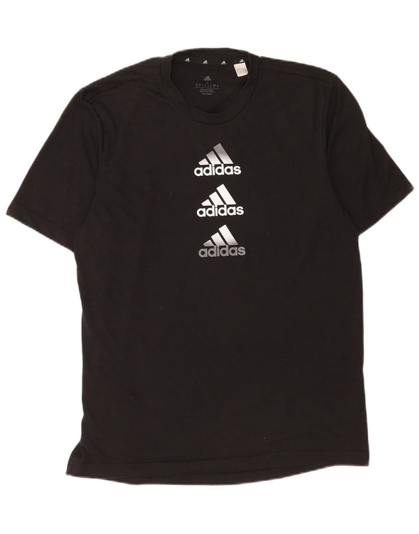Adidas Mens Aeroready Graphic T-Shirt Top Small Black Polyester