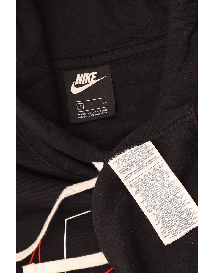 Nike Mens Graphic Hoodie Jumper Small Black Cotton