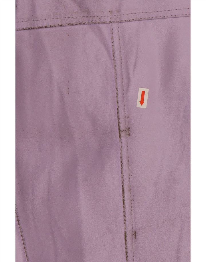 Womens Leather Jacket IT 46 Large Purple Leather