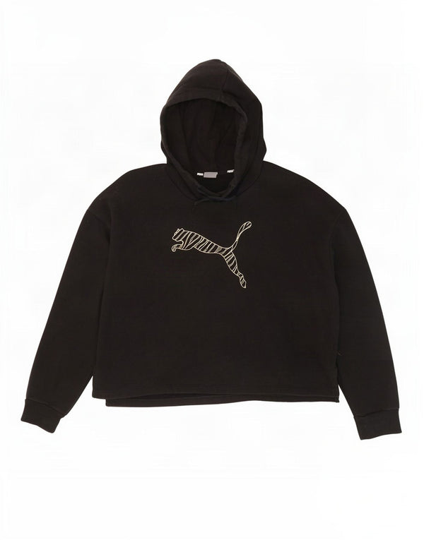 Puma Mens Graphic Oversized Hoodie Jumper UK 14 Medium Black Cotton