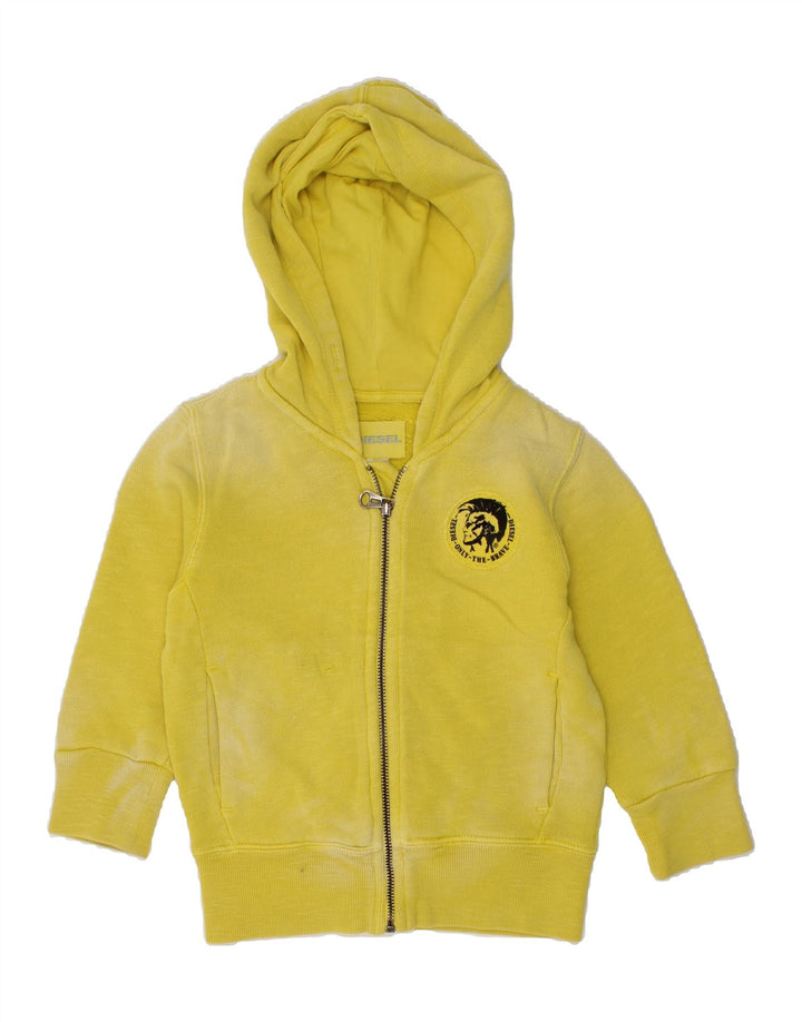 DIESEL Baby Boys Zip Hoodie Sweater 12-18 Months Yellow Cotton Vintage Diesel and Second-Hand Diesel from Messina Hembry 
