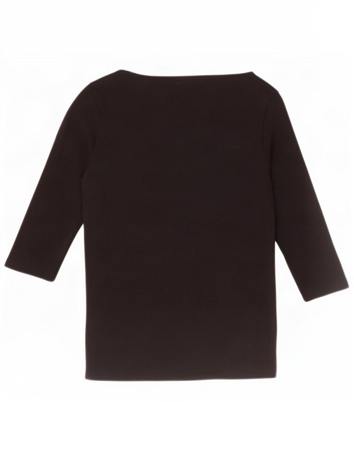 Tommy Hilfiger Womens Top 3/4 Sleeve UK 10 Small Black Cotton