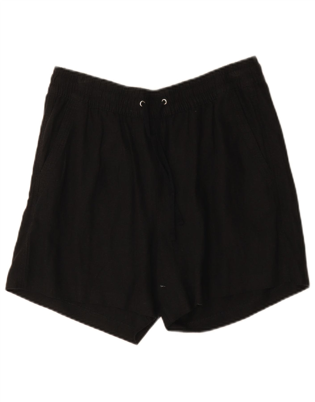 Marks & Spencer Womens Chino Shorts UK 12 Medium W30 Black Linen