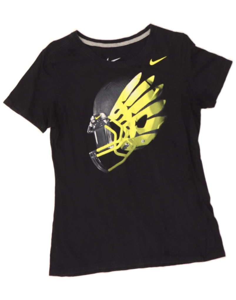 NIKE Womens Slim Fit Graphic T-Shirt Top UK 12 Medium Black Cotton Vintage Nike and Second-Hand Nike from Messina Hembry 