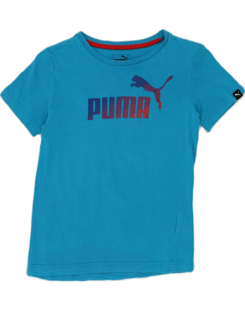 PUMA Boys Graphic T-Shirt Top 9-10 Years Blue Cotton | Vintage Puma | Thrift | Second-Hand Puma | Used Clothing | Messina Hembry 