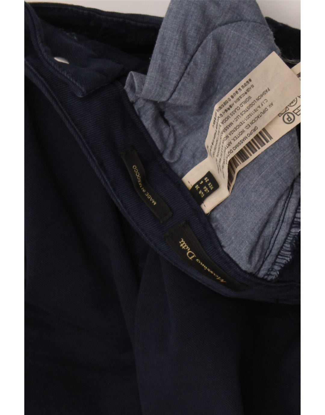 MASSIMO DUTTI Womens Casual Trousers EU 38 Small W28 L28 Navy Blue Vintage Massimo Dutti and Second-Hand Massimo Dutti from Messina Hembry 