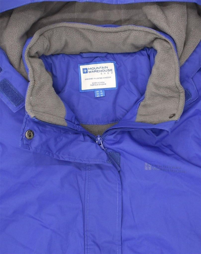 MOUNTAIN WAREHOUSE Womens Hooded Rain Jacket UK 18 XL  Blue Polyester | Vintage Mountain Warehouse | Thrift | Second-Hand Mountain Warehouse | Used Clothing | Messina Hembry 