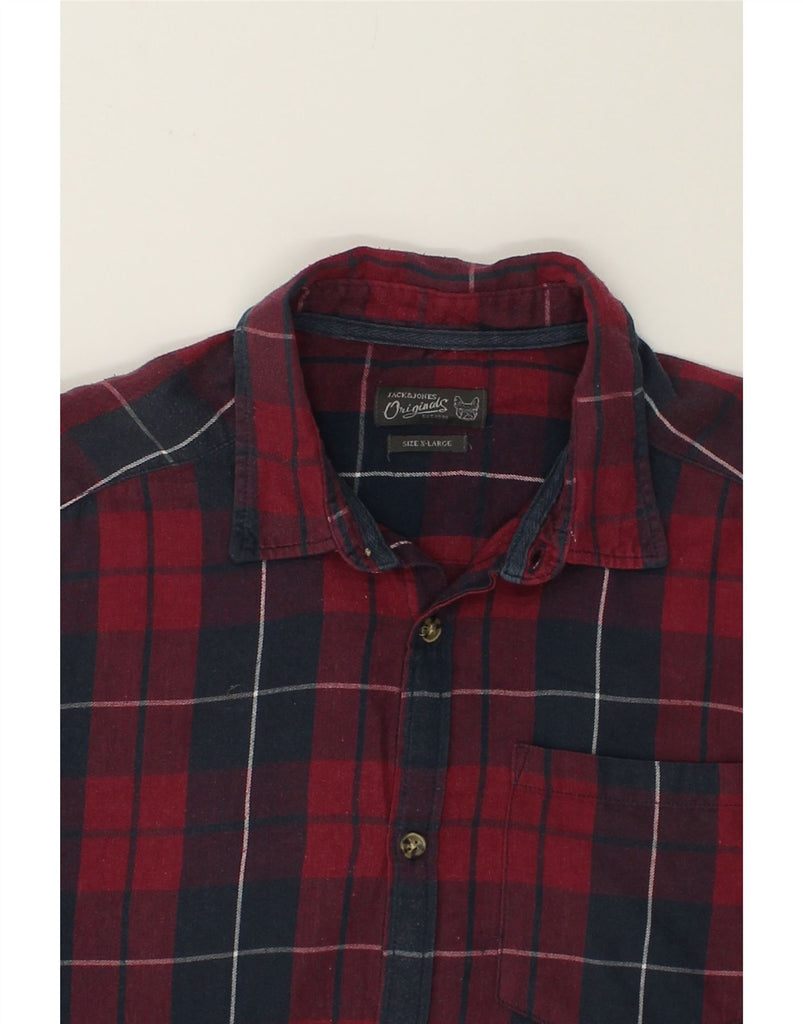 JACK & JONES Mens Shirt XL Red Check Cotton | Vintage Jack & Jones | Thrift | Second-Hand Jack & Jones | Used Clothing | Messina Hembry 