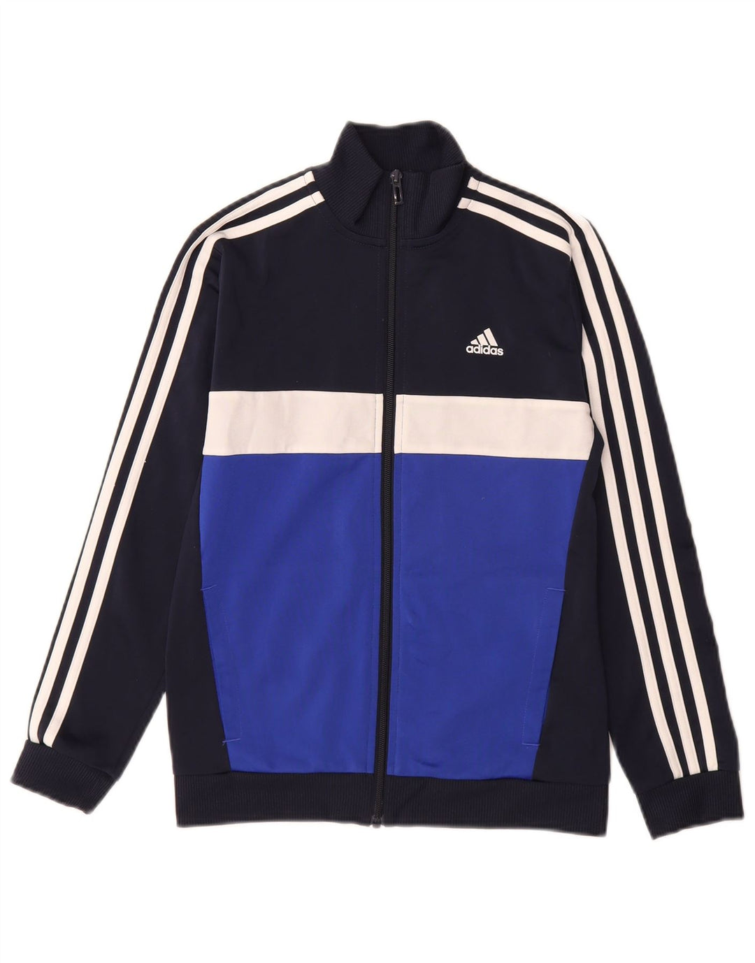 ADIDAS Boys Aeroready Tracksuit Top Jacket 11-12 Years Navy Blue
