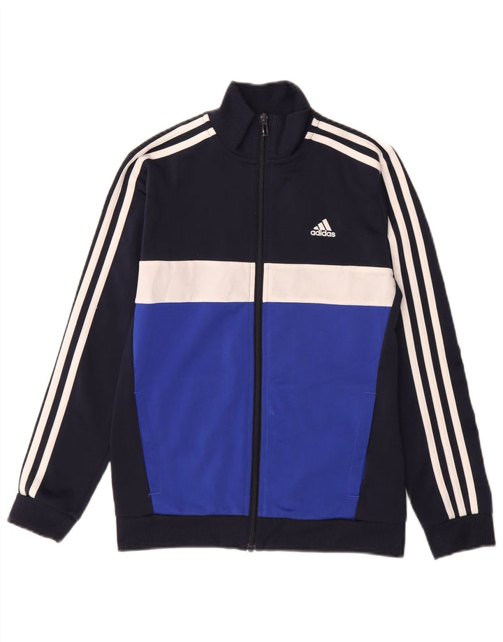 ADIDAS Boys Aeroready Tracksuit Top Jacket 11-12 Years Navy Blue