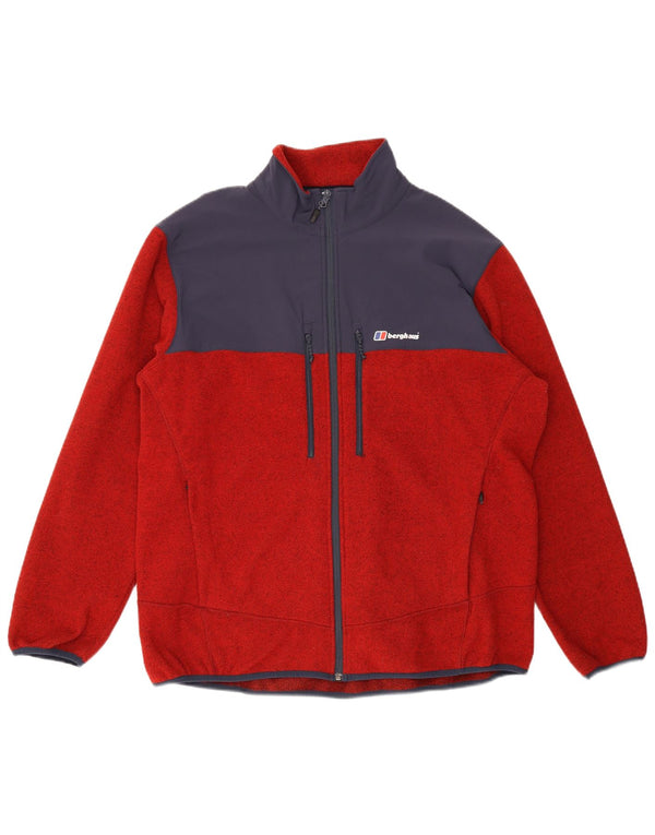 Berghaus Mens Fleece Jacket UK 44 2XL Red Colourblock Polyester