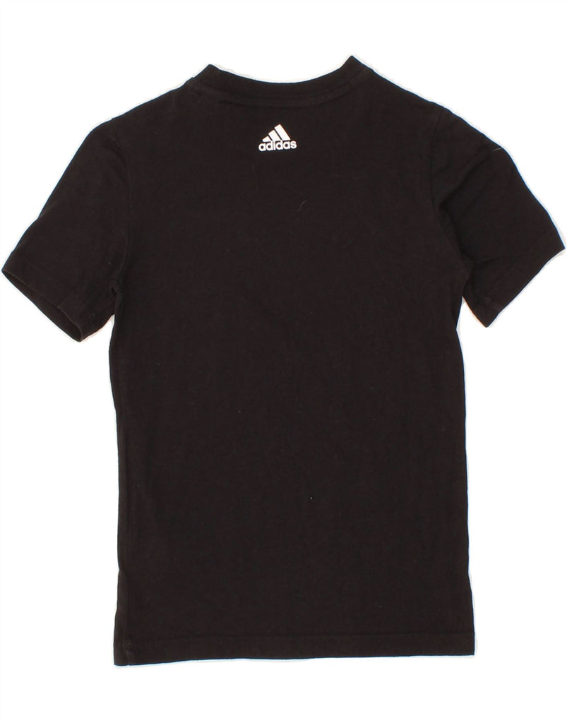 ADIDAS Boys Graphic T-Shirt Top 7-8 Years Black Cotton Vintage Adidas and Second-Hand Adidas from Messina Hembry 