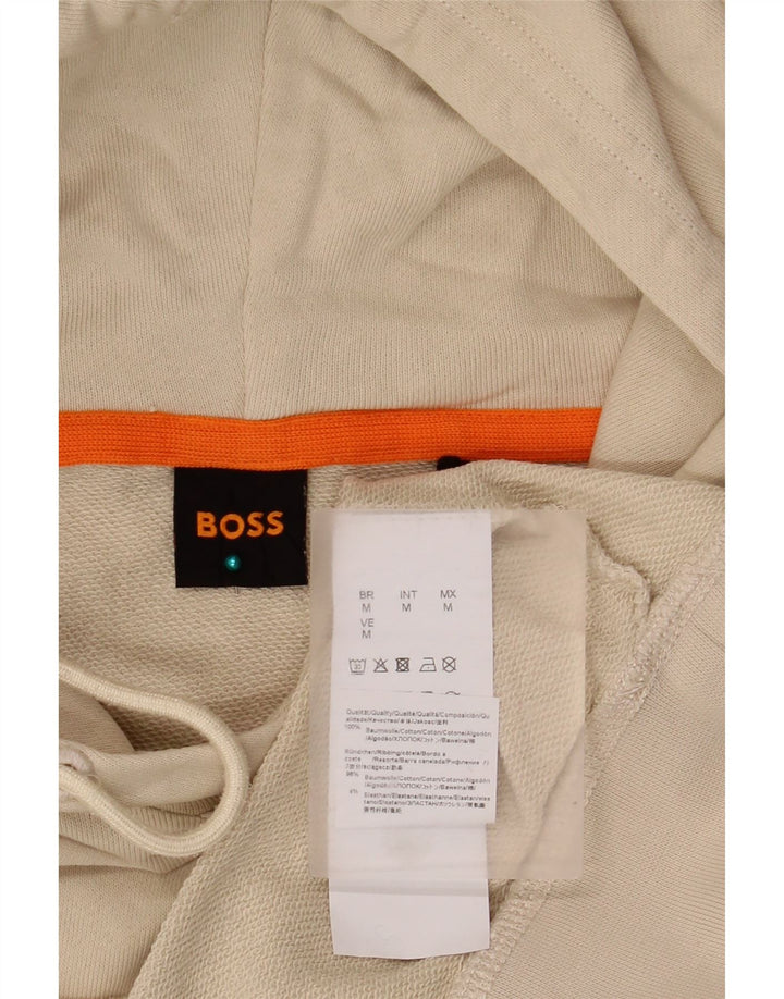 Hugo Boss Mens Hoodie Jumper Medium Beige Cotton