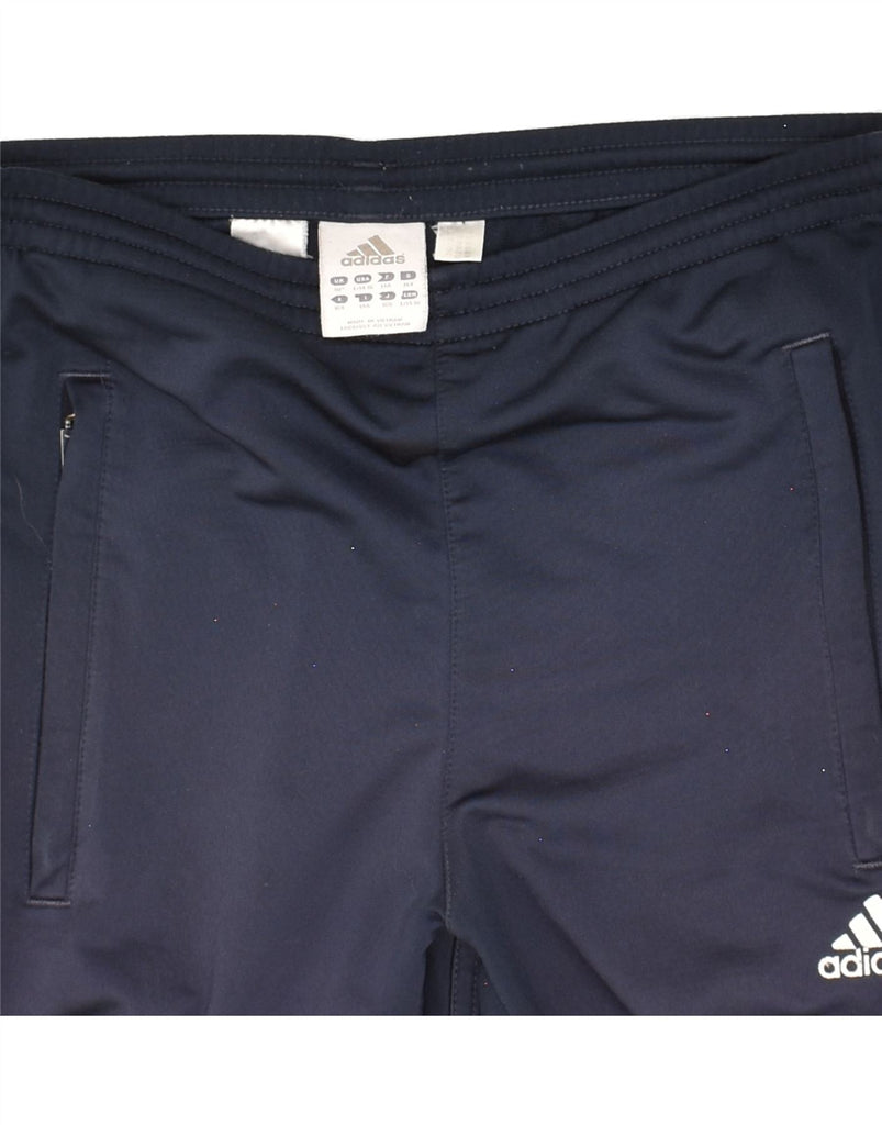 ADIDAS Boys Tracksuit Trousers 13-14 Years XL Navy Blue Polyester Vintage Adidas and Second-Hand Adidas from Messina Hembry 