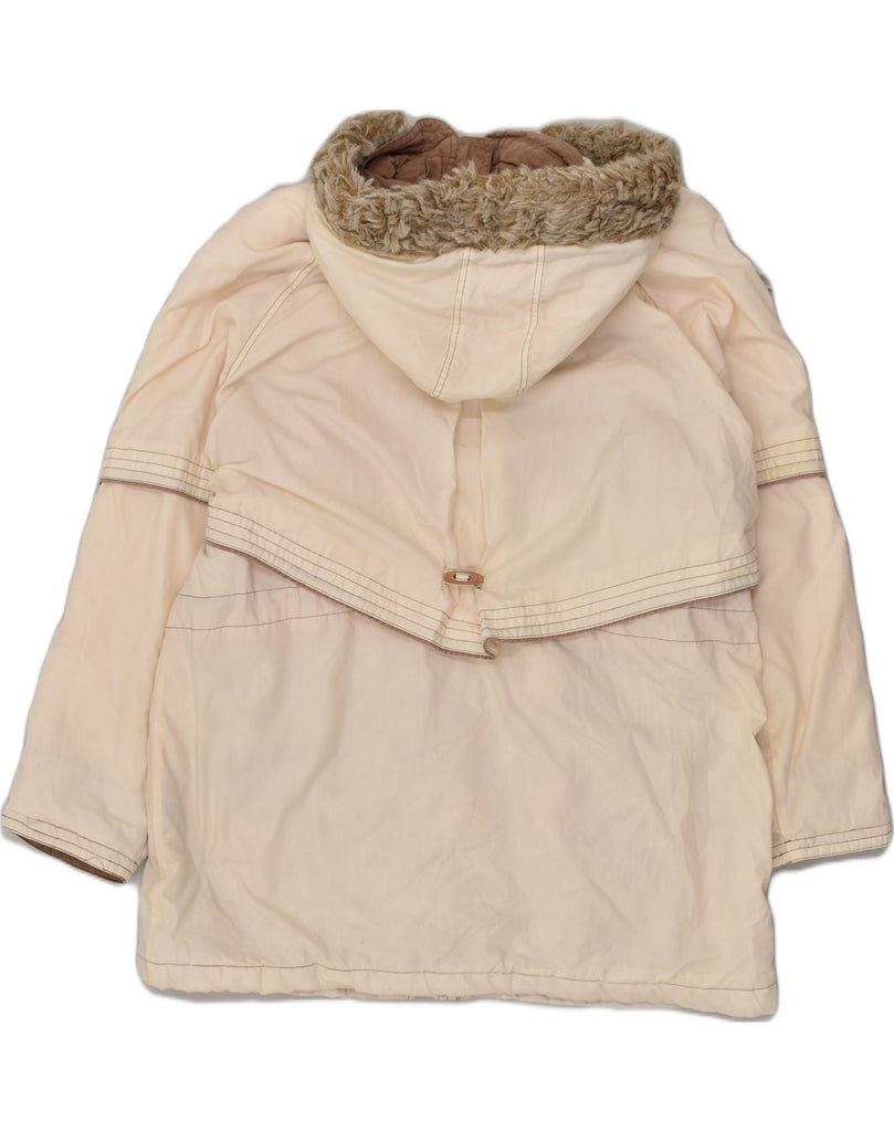 RENE' DERHY Womens Hooded Duffle Coat UK 16 Large White Polyester | Vintage Rene' Derhy | Thrift | Second-Hand Rene' Derhy | Used Clothing | Messina Hembry 