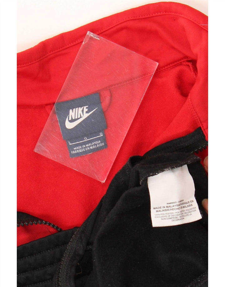 Nike Boys Tracksuit Top Jacket 11-12 Years Black Colourblock Polyester