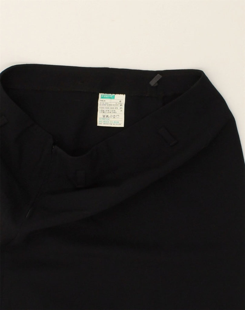 BENETTON Womens A-Line Skirt IT 40 Small W28  Black Polyester | Vintage Benetton | Thrift | Second-Hand Benetton | Used Clothing | Messina Hembry 