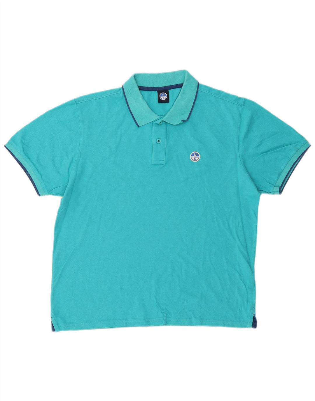 North Sails Mens Polo Shirt Large Blue Cotton