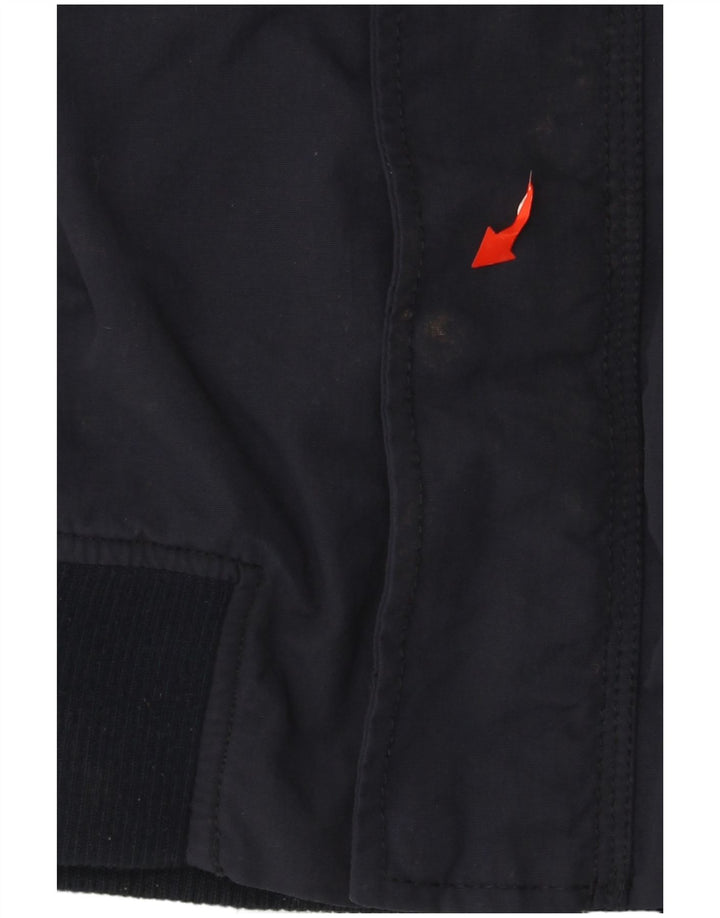 Fat Face Mens Hooded Bomber Jacket UK 36 Small Navy Blue Polyester